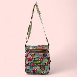 Lily Bloom Crossbody Messenger Bag With Owl Print Kids Girls School Gift Happy